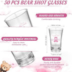 Funnymoom 50 Sets Pink Teddy Bear Baby Shower Decorations Girl We Can Bearly Wait Party Favors Birthday Gifts for Guests Acrylic Clear Shot Glasses Thank You Tags with Organza Bags for Gender Reveal - Image 5
