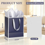 Saking 50 Pcs Medium Gift Bags Bulk with Handles and Tissue Paper 8x5x10 In - Image 2