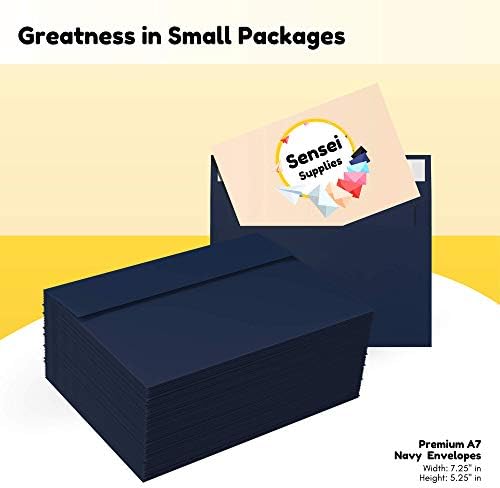 110 5x7 Navy Blue Invitation Envelopes - for 5x7 Cards - A7 - (5 ¼ x 7 ¼ inches) - Perfect for Weddings, Graduation, Baby Shower - 120 GSM - Peel, Press & Self Seal - Square Flap (Pack of 2) - Image 6