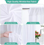 16x10FT White Backdrop Curtains for Wedding Parties, Wrinkle Free Polyester Photography Backdrop Drapes for Wedding Baby Shower Birthday Parties Stage Background Stand Decorations 4x10ft,4 Panels - Image 2