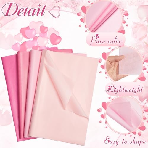 500 Sheets Pink Tissue Paper Bulk 20 x 30 Inch for Fall Floral Packaging - Image 5