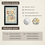 Black Framed 16x24 inch Trendy Preppy Blue Striped Wall Art Cool Kids Club Quotes Poster Modern Funny Toddler Canvas Prints for Kids Playroom Bedroom Wall Decor - Image 2