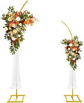 Metal Wedding Arch Stand,Set of 2 Gold Curved Top Arch Backdrop Stand Wedding Arches for Ceremony Birthday Anniversary Baby Shower Floral Stand Background Decoration (Gold,7.8FT & 6.7FT) by Unknown