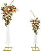 Metal Wedding Arch Stand,Set of 2 Gold Curved Top Arch Backdrop Stand Wedding Arches for Ceremony Birthday Anniversary Baby Shower Floral Stand Background Decoration (Gold,7.8FT & 6.7FT) by Unknown