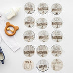 Wooden Monthly Milestone Cards – Set for Baby Photos – Newborn Milestone Discs – Engraved Wooden Baby Age Markers for Monthly Growth Photos – Perfect Baby Shower Gift - Image 7