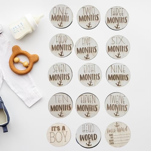 Wooden Monthly Milestone Cards – Set for Baby Photos – Newborn Milestone Discs – Engraved Wooden Baby Age Markers for Monthly Growth Photos – Perfect Baby Shower Gift - Image 7
