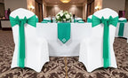 Pack of 125 Chiffon Chair Sashes for Wedding & Event Décor - Emerald Green - Image 2