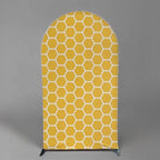 Sweet Honeycomb Arch Backdrop Cover Yellow Girls Baby Shower Arch Stand Spandex Fabric Cover Bees Birthday Party Parties Dessert Decorations Prop (2.6X6ft,1992) - Image 2