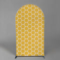 Arch Backdrop Cover Sweet As Can Bee Birthday Party Chiara Arched Stand Stretchy Fabric Covers Honeycomb Yellow Baby Shower Parties Decorations (4x7.2ft,GX1992) by ellteecz