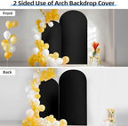 Hemmotop Stretchy Arch Backdrop Cover, Black, 7.2ft, 6ft, Set of 2 - Image 6