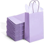 DjinnGlory 100 Pack Small Lavender Purple Paper Gift Bags with Handles Bulk 9''x5.5''x3.15'' for Birthday Wedding Baby Shower Parties Goodies, Purple Business Shopping Bags by GiftWrappingSupplies
