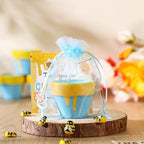 Conelist 48 Sets Bee Themed Candle Set for Baby Shower Party Favors Cute Honey Jar Candle with Thank You Tags Organza Bags Baby Shower Gifts for Guest Gender Reveal Party Decoration Gifts (Blue) - Image 4