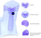 MDS Pack of 100 Organza Chair Sashes for Wedding & Event Décor – Lavander - Image 3