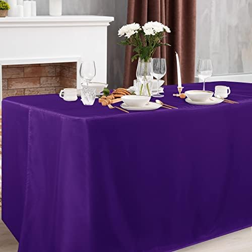 Obstal 2 Pack Table Clothes for 8 Foot Rectangle Tables, Purple - Image 2