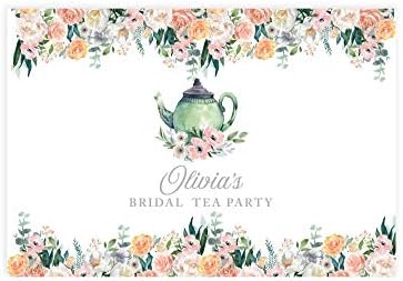 Andaz Press Custom Personalized Disposable Paper Placemats, 12 x 18 Inch, Set of 25, Bridal Tea Party Custom Coral and Peach Floral, Tableware, Dining, Tabletop, Table Setting for Bridal Shower by AndazPress
