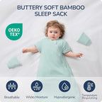 Rayon Made from Bamboo Sleep Sack 6-12 Months, Detachable Sleeves - Adjustable Warmth to Prevent Overheating, 1.0 TOG Breathable Wearable Blanket Toddler Sleeping Bag, Safe for Night Sleep - Image 2