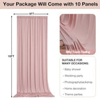 50ftx10ft Wrinkle Free Dusty Pink Backdrop Curtains for Parties, Silky Polyester Photo Backdrop Drapes 10 Panels 5x10ft Back Drop Cloth for Wedding Birthday Baby Shower Photography Background - Image 5