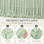 30ft×10ft Wrinkle Free Sage Green Backdrop Curtain Drapes, 6 Panels 5ftx10ft Sheer Tulle Chiffon Backdrop Panels Curtains for Wedding Baby Shower Birthday Party Stage Photo Home Decorations - Image 5