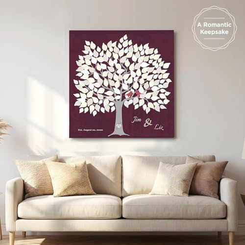 MuralMax Personalized Wedding Signing Tree Canvas Guest Book Wall Art - Image 7