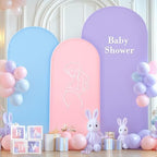 Pink Purple Blue Arch Backdrop Cover 3 Set-7.2FT, 6.6FT, 6FT Spandex Fitted Wedding Arch Stand Covers for Baby Shower Birthday Party Wedding Ceremony Photo Arch Stand Background Decorations - Image 3
