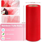 28 Colors Tulle Rolls 6 Inch by 25 Yards Rainbow Tulle Fabric Ribbon - Image 3