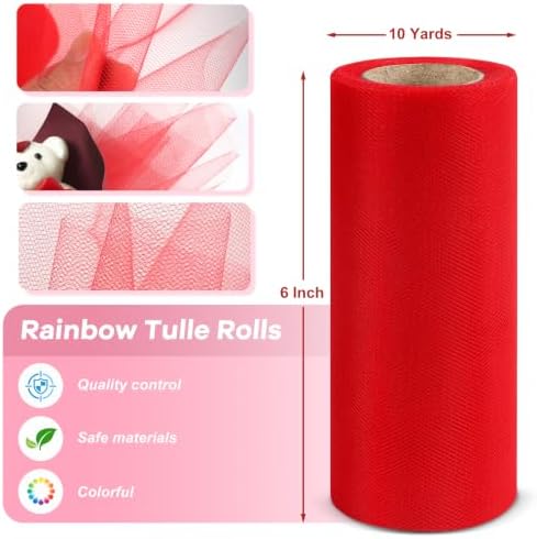 28 Colors Tulle Rolls 6 Inch by 25 Yards Rainbow Tulle Fabric Ribbon - Image 3
