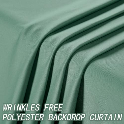 50ft×12ft Wrinkle Free Sage Green Backdrop Curtain for Weddings Parties - Image 4