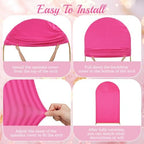 2 Set Wedding Arch Cover Rose Red Pink Ripple & Solid Backdrop Cover - Image 4