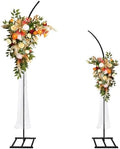 Metal Wedding Arch Stand,Set of 2 Gold Curved Top Arch Backdrop Stand Wedding Arches for Ceremony Birthday Anniversary Baby Shower Floral Stand Background Decoration (Black,7.8FT & 6.7FT) by Unknown
