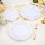 DaYammi 150Pcs White Gold Plastic Plates & Gold Plastic Silverware Set - Image 3
