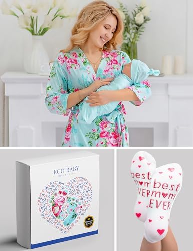 Mommy and Me Robe and Swaddle Set | Maternity Robe Matching Baby Girl, Boy - Image 6