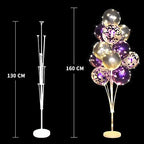 Cicicooie 2 Set Floor Balloon Stand Kit with String Light Balloon Holder Centerpieces Floor Decoration for Birthday Party Bachelorette Party (Purple&Silver) - Image 6