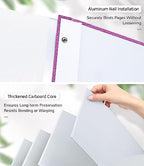 Artfeel Photo Album Self Adhesive Scrapbook Album for 3x5 4x6 5x7 8x10 Pictures, 60 Pages Linen Cover with Display Window DIY Photo Book,Ideal Gifts for Family Travel Wedding Baby - Image 5