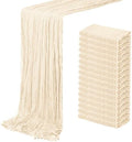 16 Pack Ivory Cheesecloth Table Runner 20 x 120 inch Gauze Table Runners 10 FT Long,Semi Sheer Cheese Cloth Fabric Table Runner Bulk for Wedding,Party,Baby Shower,Bridal Shower Decoration by ACSUIT