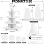 4-Tier Cupcake Stand, 5 Set Cardboard Cupcake Tower with Paper Cover, Dessert Cup Cake Stand Tower for Birthday Wedding Party Decoration,Afternoon Tea Stand, Cupcake Tier Stand - Image 2