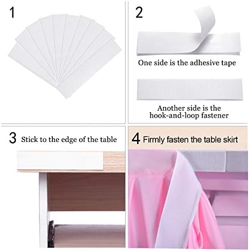 17ft Pink Table Skirt for Rectangle Table Ruffle Table Skirts Desk Skirts Tablecloth Polyester Pleated Fabric Table Skirts Bridal Shower Banquet Wedding Party Table Skirts - Image 6