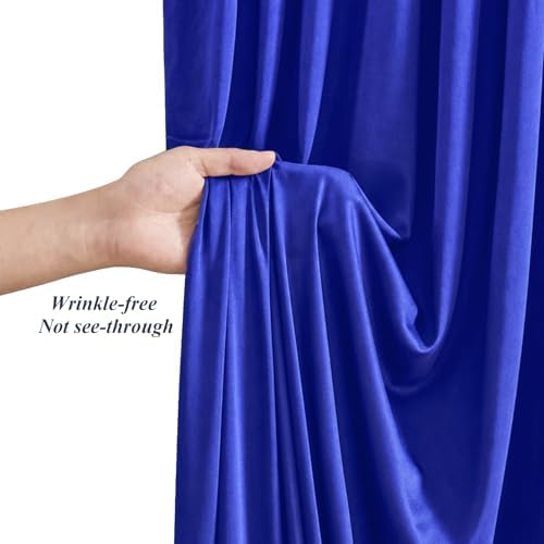 20x10ft Royal Blue Backdrop Curtains with Lights Photo Drapes Wrinkle Free Fabric Backdrop Curtain for Wedding Birthday Party Baby Shower Bridal Shower Home Party Background Decorations - Image 6