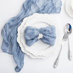 60 Pack Dusty Blue Cheesecloth Napkins Washable 21x21 Inches Dusty Blue Cloth Napkins Set of 60 Bridal Baby Shower Dinner Table Napkins for Wedding Rustic Boho Cotton Gauze Summer Party Table Decor - Image 4