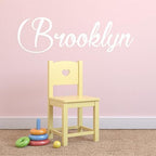 Fancy Cursive Single Personalized Custom Name Vinyl Wall Art Decal Sticker 50" W, Girl Name Decal, Girls Name, Nursery Name, Girls Name Decor, Girls Bedroom Decor, PLUS FREE 12" WHITE HELLO DOOR DECAL - Image 5