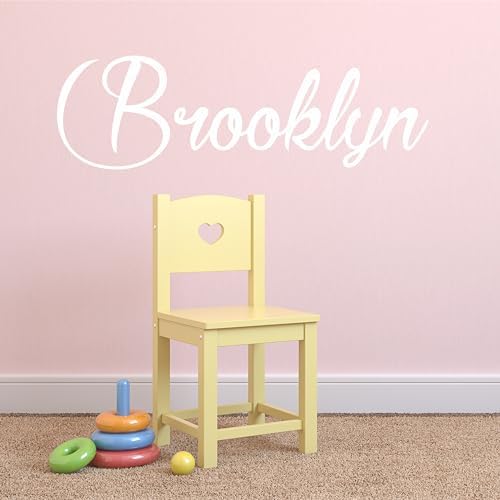 Fancy Cursive Single Personalized Custom Name Vinyl Wall Art Decal Sticker 50" W, Girl Name Decal, Girls Name, Nursery Name, Girls Name Decor, Girls Bedroom Decor, PLUS FREE 12" WHITE HELLO DOOR DECAL - Image 5