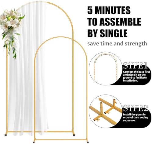 2 Pack Arch Backdrop Stand and Cover Set (7.2FT/6FT), Balloon Arch Stand - Image 3