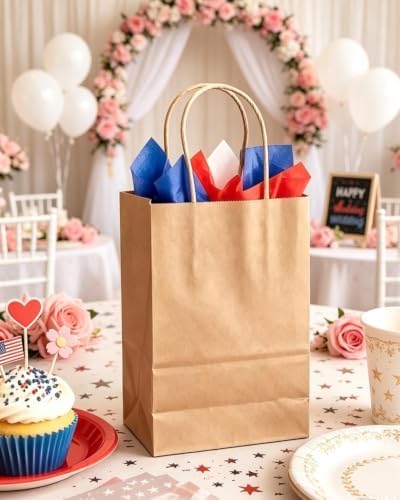 qiqee 600-Packs Brown Paper Gift Bags with Handles Bulk 8.3"x6"x3.15" Small Size Paper Bags Multiple Uses - Image 5