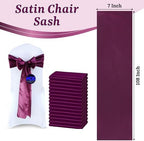 MDS® Pack of 75 Satin Chair Sashes for Wedding & Events – Eggplant - Image 3