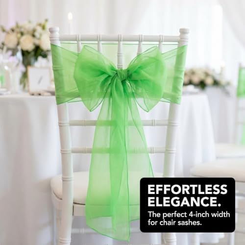 Anderson's Lime Gossamer Wedding Decorating Fabric, 4 Inches x 100 Yards - Image 5