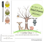 Woodland Baby Shower Fingerprint Tree Set, 8.5x11 Inches, Neutral - Image 3