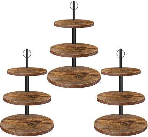Cupcake Stand, 3 Tier Cake Stand Rustic Dessert Table Display Set, 3 Pack by OugeWood