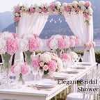 50PCS White & Pink Hydrangea Artificial Flowers, Stronger Bendable Stems - Image 6