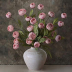 6 Pcs 27" Faux Silk Peony Artificial Flowers Stems for Vase (Blush Pink) by VIERENA