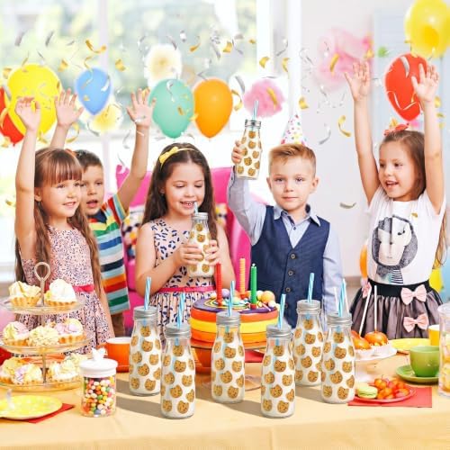 Yungyan 60 Pcs Plastic Farm Animal Milk Bottles with Straws and Lids Small Clear 8 oz Milk Jar with Lids Mini Juice Bottles and 900 Sticker Labels for Theme Birthday Party Baby Shower - Image 7