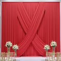 60×12ft Wrinkle Free Red Backdrop Curtain for Wedding Parties,12 Panels 5×12ft Long Soft Silky Polyester Backdrop Drapes Red Photo Back Drop Curtains for Photography Stage Christmas Background Cloth by ENJOYYOURPARTY